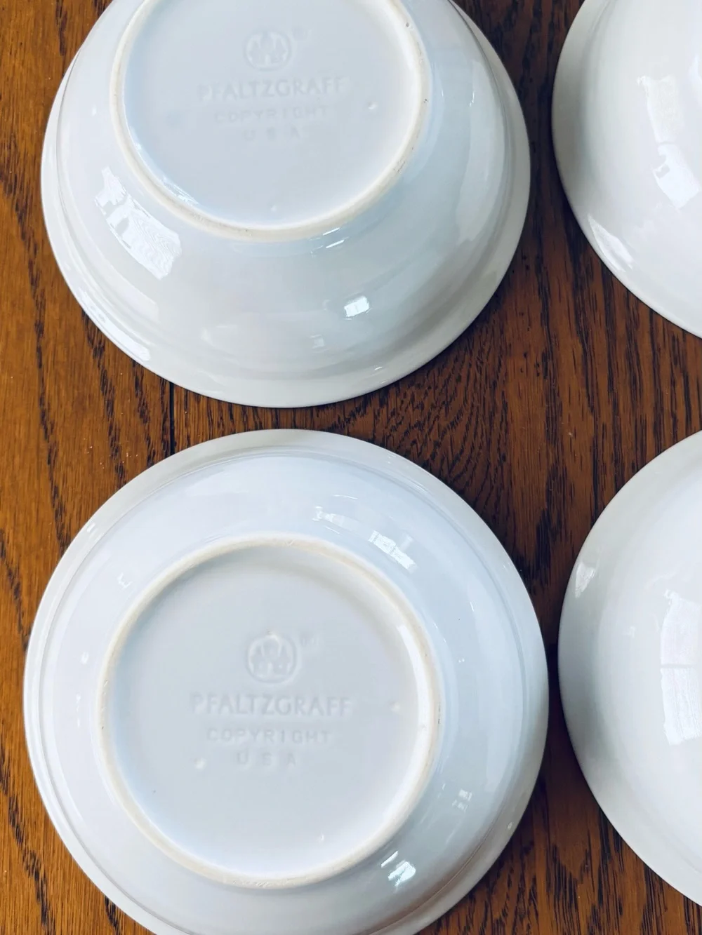 Pfaltzgraff White Porcelain Dessert Bowls - Set of 4 cereal bowls 2 serving bowl